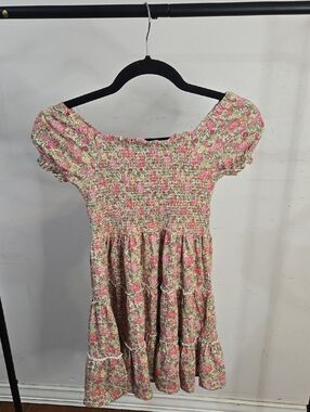 Polo by Ralph Lauren Pink and Green Floral Smocked Dress GIRLS medium(8/10)